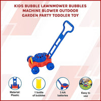 Kids Bubble Lawnmower Bubbles Machine Blower Outdoor Garden Party Toddler Toy Baby & Kids Kings Warehouse 