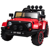 KIDS Electric Ride On 12V 4WD Jeep Inspired Car Boys Toy Battery Red Kings Warehouse 