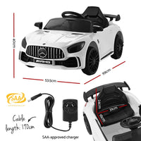 Kids Electric Ride On Car Mercedes-Benz AMG GTR Licensed Toy Cars Remote White Baby & Kids Kings Warehouse 