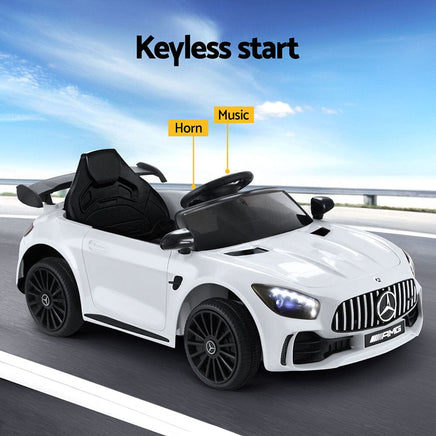 Kids Electric Ride On Car Mercedes-Benz AMG GTR Licensed Toy Cars Remote White Baby & Kids Kings Warehouse 
