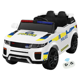Kids Electric Ride On Patrol Police Car Horn Music Remote White Baby & Kids Kings Warehouse 