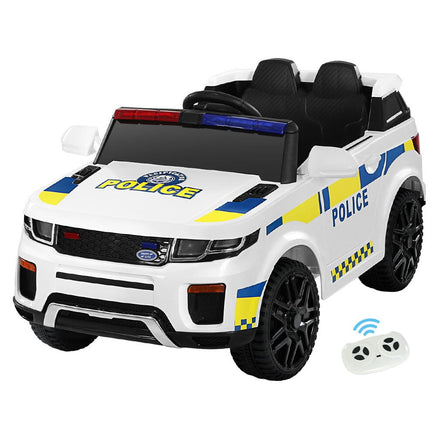 Kids Electric Ride On Patrol Police Car Horn Music Remote White Baby & Kids Kings Warehouse 