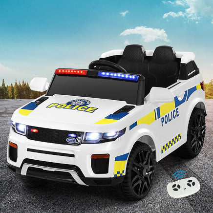 Kids Electric Ride On Patrol Police Car Horn Music Remote White Baby & Kids Kings Warehouse 
