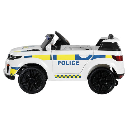 Kids Electric Ride On Patrol Police Car Horn Music Remote White Baby & Kids Kings Warehouse 