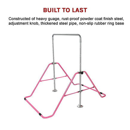 Kids Gymnastics Bars Training Horizontal Bar Monkey Kip Bar Pink Kings Warehouse 