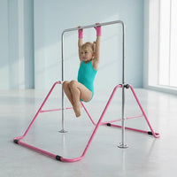 Kids Gymnastics Bars Training Horizontal Bar Monkey Kip Bar Pink Sports & Fitness Kings Warehouse 