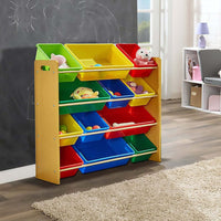 Kids Organiser Shelf Storage Rack for Toys - 12 Multicoloured Bins Baby & Kids Kings Warehouse 