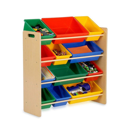 Kids Organiser Shelf Storage Rack for Toys - 12 Multicoloured Bins Baby & Kids Kings Warehouse 