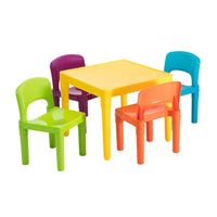 Kids Plastic 5-Piece Table & 4 Chairs Set (Multicoloured) Baby & Kids Kings Warehouse 