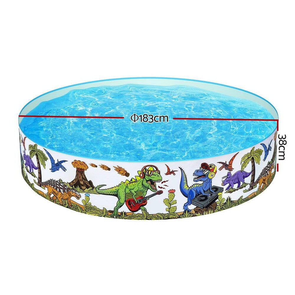 Kids Pool 183x38cm Round Above Ground Rigid Swimming Pools Dinosaur 94 ...