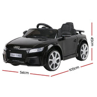 Kids Ride On Car Audi Licensed TT RS Black Early Christmas Sale Kings Warehouse 