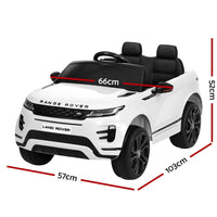 Kids Ride On Car Licensed Land Rover 12V Electric Car Toys Battery Remote White Kings Warehouse 