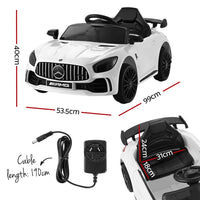 Kids Ride On Car Mercedes-Benz AMG GTR Electric Toy Cars 12V White March Mayhem Kings Warehouse 