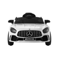 Kids Ride On Car Mercedes-Benz AMG GTR Electric Toy Cars 12V White March Mayhem Kings Warehouse 