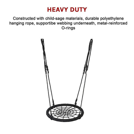 Kids Rope Swing Round Outdoor Birds Crows Nest Spider Web Swing Seat 65cm Gift & Novelty Kings Warehouse 