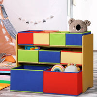 Kids Toy Box 9 Bins Storage Children Room Organiser Cabinet Display 3 Tier BestSellers Kings Warehouse 