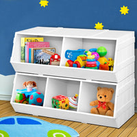 Kids Toy Box Bookshelf Storage Bookcase Organiser Display Stackable Baby & Kids Kings Warehouse 