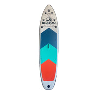 KILIROO Inflatable Stand Up Paddle Board Balanced SUP Portable Ultralight, 10.5 x 2.5 x 0.5 ft, with EVA Anti-Slip Pad Grey, Tiffany Blue & Red Kings Warehouse 