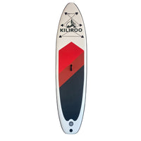 KILIROO Inflatable Stand Up Paddle Board Balanced SUP Portable Ultralight, 10.5 x 2.5 x 0.5 ft, with EVA Anti-Slip Pad Red, Dark Red & Black Kings Warehouse 