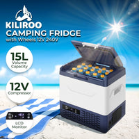 KILIROO Portable Camping Fridge 15L Outdoor Kings Warehouse 