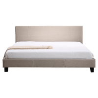 King Linen Fabric Bed Frame Beige Kings Warehouse 