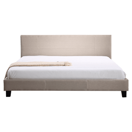 King Linen Fabric Bed Frame Beige Kings Warehouse 
