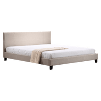 King Linen Fabric Bed Frame Beige Kings Warehouse 