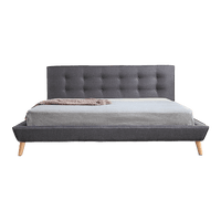 King Linen Fabric Deluxe Bed Frame Grey