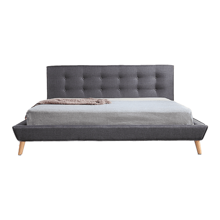 King Linen Fabric Deluxe Bed Frame Grey Furniture Kings Warehouse 