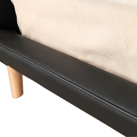 King PU Leather Deluxe Bed Frame Black Furniture Kings Warehouse 