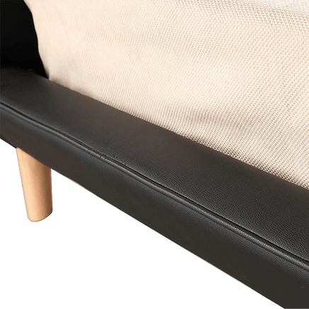 King PU Leather Deluxe Bed Frame Black Furniture Kings Warehouse 