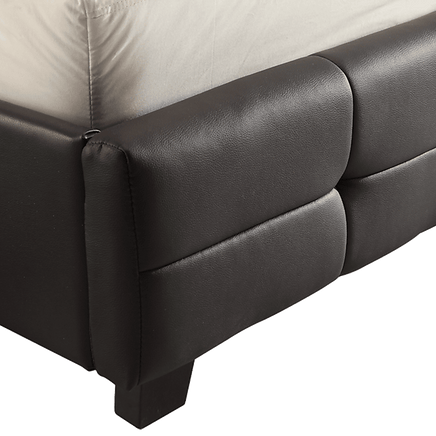 King PU Leather Deluxe Bed Frame Black Furniture Kings Warehouse 