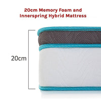 King Single 20cm Hybrid Mattress – Memory Foam and Innerspring Support Furniture Kings Warehouse 