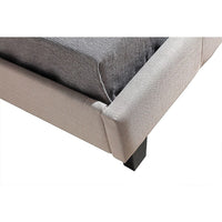 King Single Linen Fabric Bed Frame Beige Furniture Kings Warehouse 