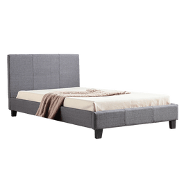 King Single Linen Fabric Bed Frame Grey Kings Warehouse 