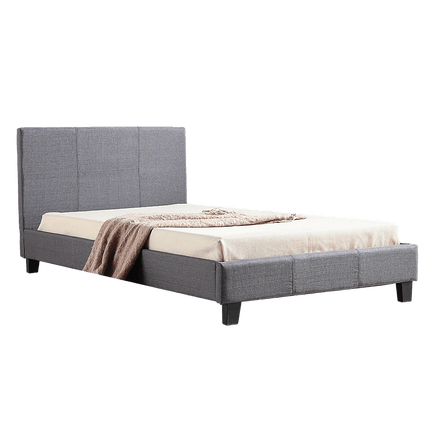 King Single Linen Fabric Bed Frame Grey Kings Warehouse 