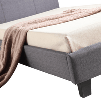 King Single Linen Fabric Bed Frame Grey Kings Warehouse 