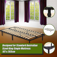 King Single Metal Bed Frame - Bedroom Furniture Furniture Kings Warehouse 