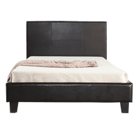 King Single PU Leather Bed Frame Brown Kings Warehouse 