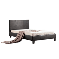 King Single PU Leather Bed Frame Brown Kings Warehouse 