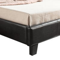 King Single PU Leather Bed Frame Brown Kings Warehouse 