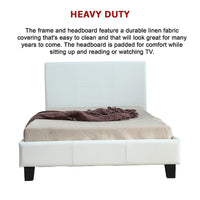 King Single PU Leather Bed Frame White Kings Warehouse 