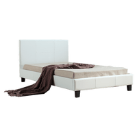 King Single PU Leather Bed Frame White Kings Warehouse 