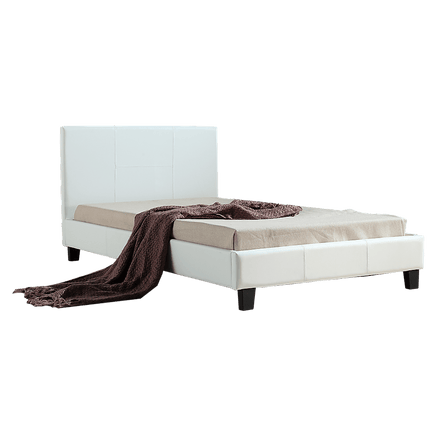 King Single PU Leather Bed Frame White Kings Warehouse 