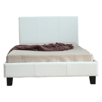 King Single PU Leather Bed Frame White Kings Warehouse 