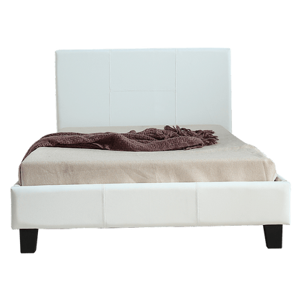 King Single PU Leather Bed Frame White Kings Warehouse 