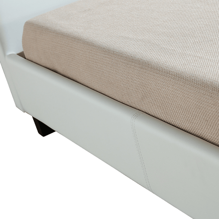 King Single PU Leather Bed Frame White Kings Warehouse 