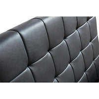 King Single PU Leather Deluxe Bed Frame Black Kings Warehouse 
