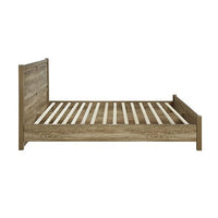 King Size Bed Frame Natural Wood like MDF in Oak Colour Furniture Kings Warehouse 