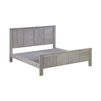 King Size Bed Frame with Solid Acacia Wood Veneered Construction in White Ash Colour Furniture Kings Warehouse 